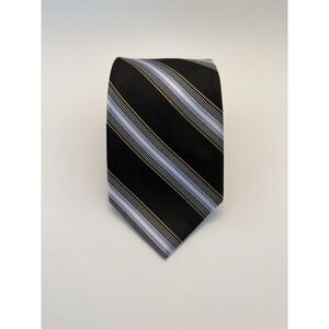 Michael Kors Men's Silk Repp Tie 59" Black Blue White Tan